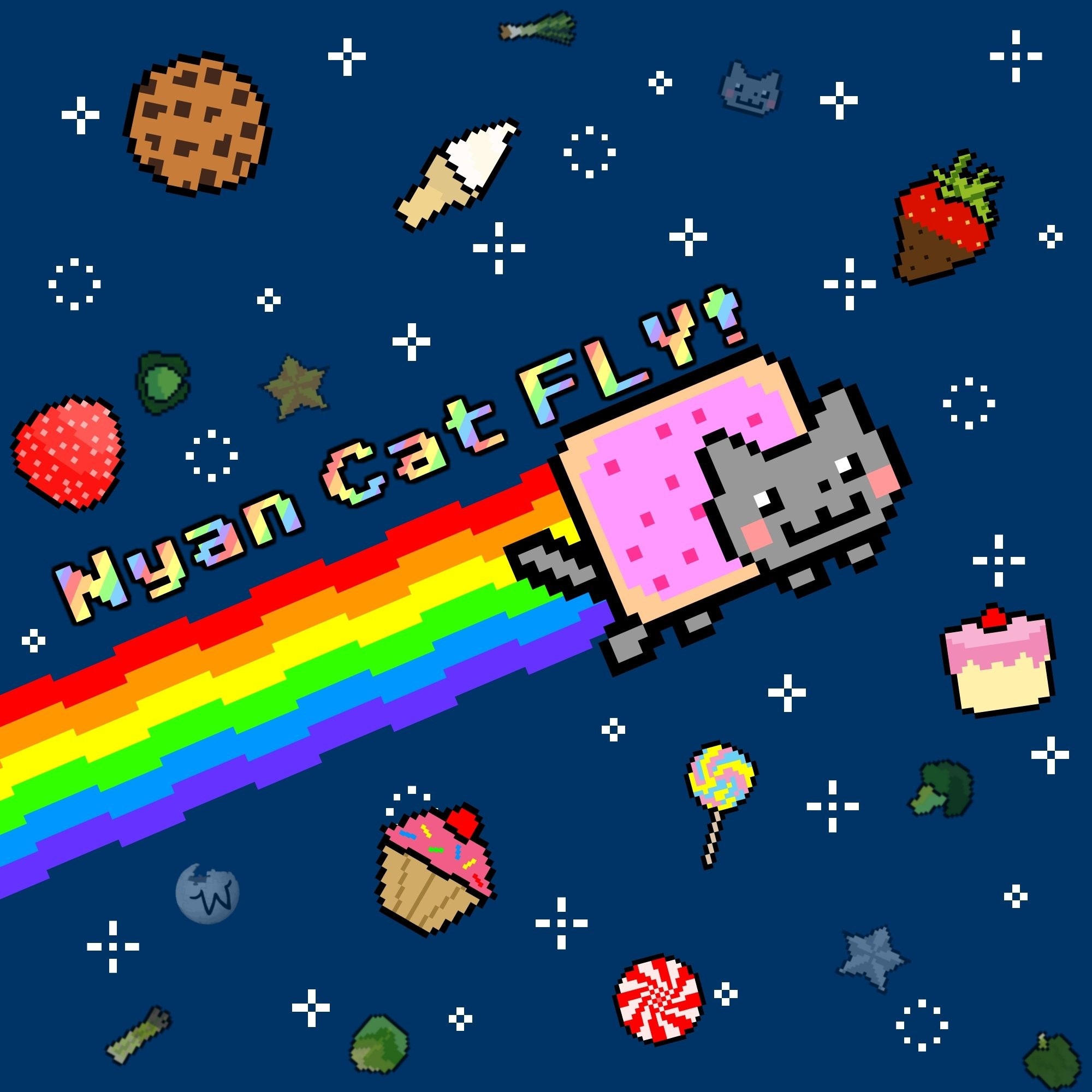 Игра кот с радугой. Нян Кэт. Nyan Cat игра. Радужный котик нян Кэт. Ньян Ньян Кэт.