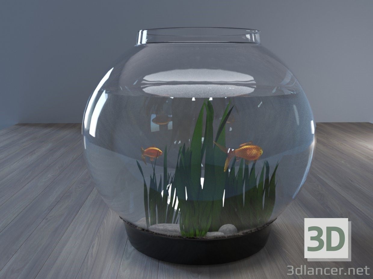 Круглый аквариум с рыбками фото