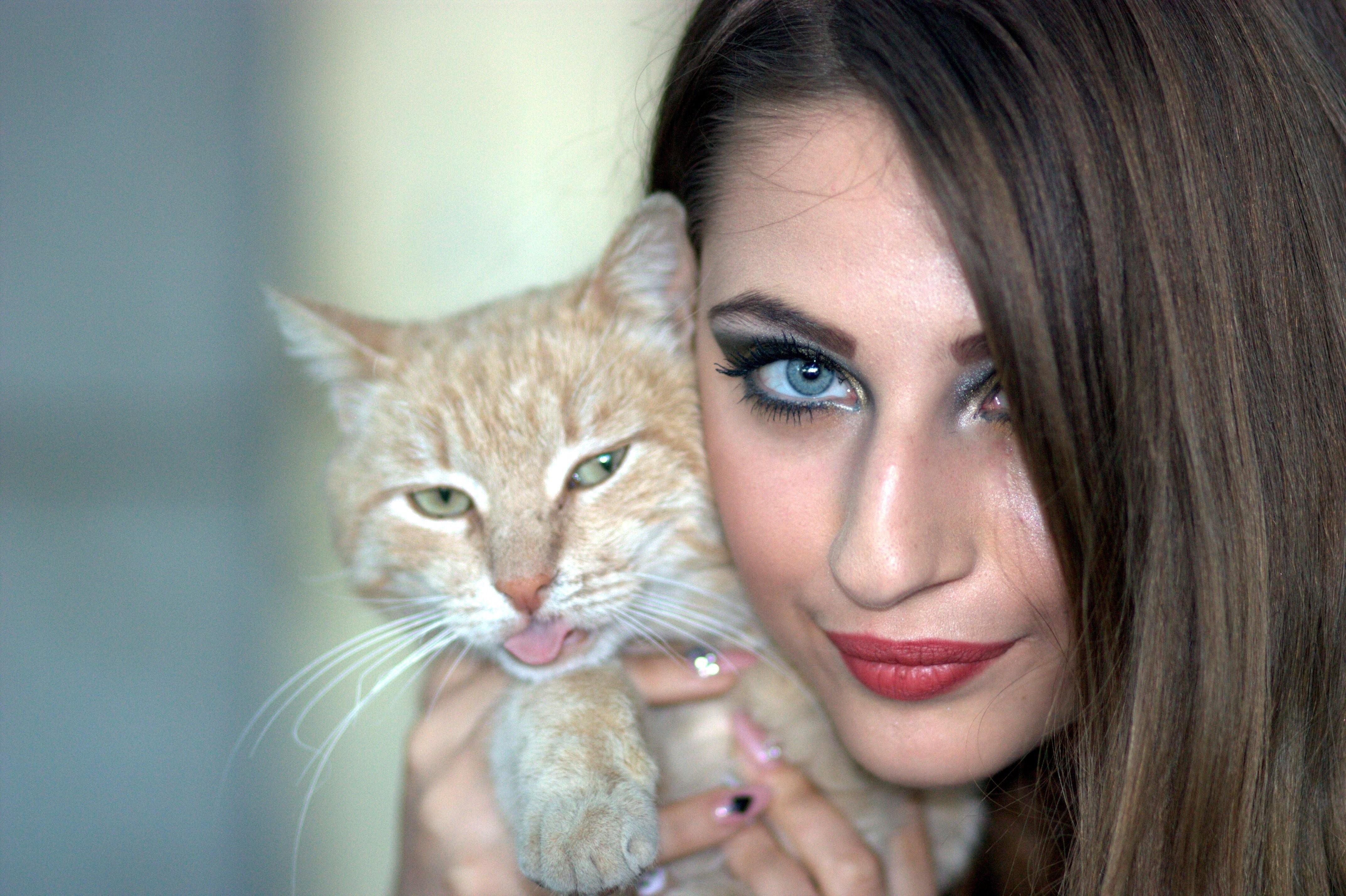 Картинка девушка с кошкой. Девушка кошка. Девушка с кошачьими глазами. Красивая девушка с кошкой. Девушка скошачими глазами.
